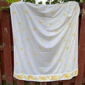 Vintage Yellow Rose Flat Sheet Montgomery Ward